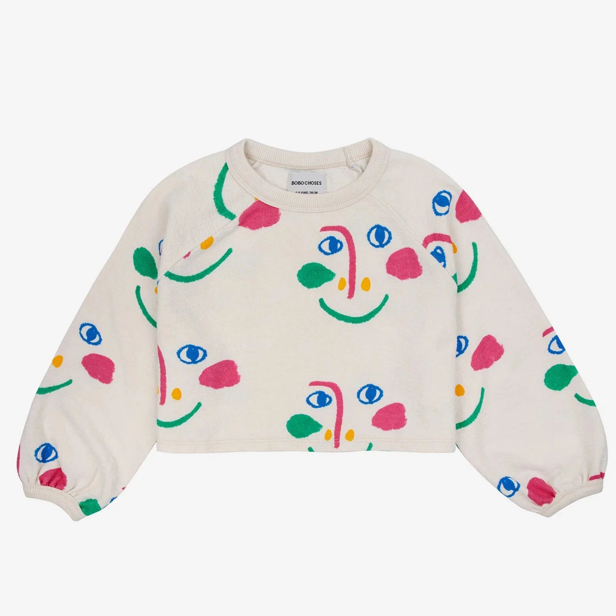 Smiling Mask all over cropped sweatshirt