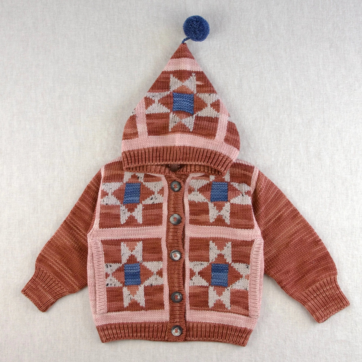 Patchwork Quilt Hooded Cardigan