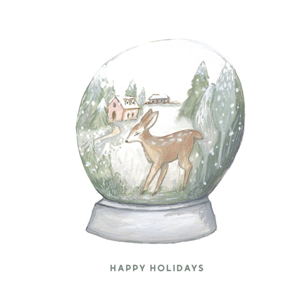 Snow Globe Happy Holidays Card