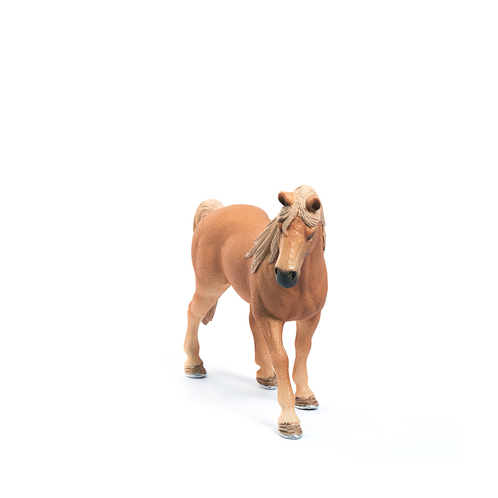 Brown horse figurine on a white background