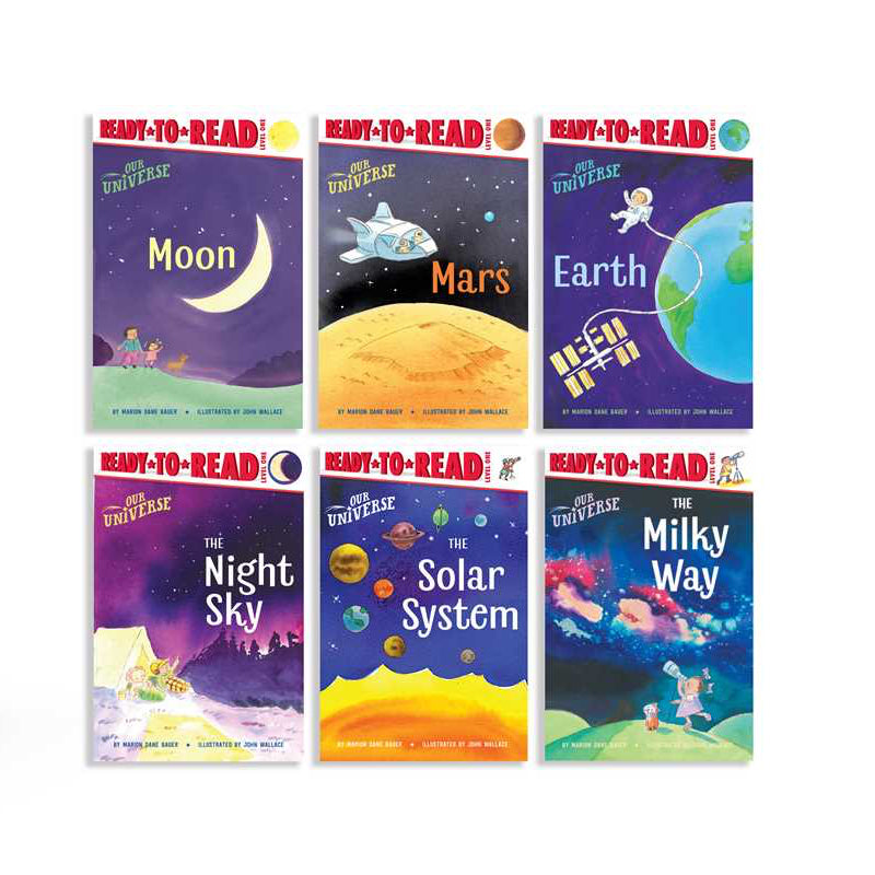 Book set titled 'Explore Our Universe' with a space-themed cover on a white background