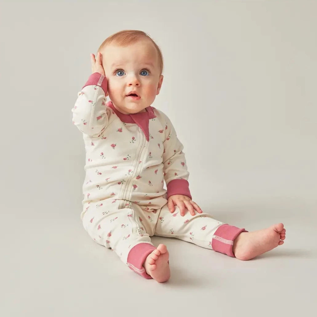 Winter Rose Zip Romper