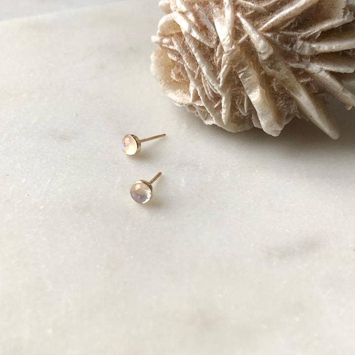 Rainbow Moonstone Studs 