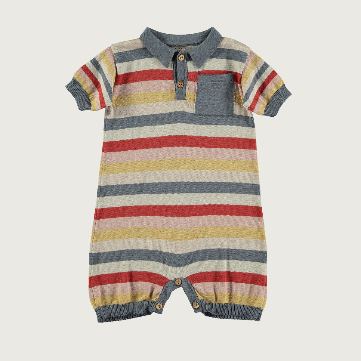 Stripes Polo Knit Romper