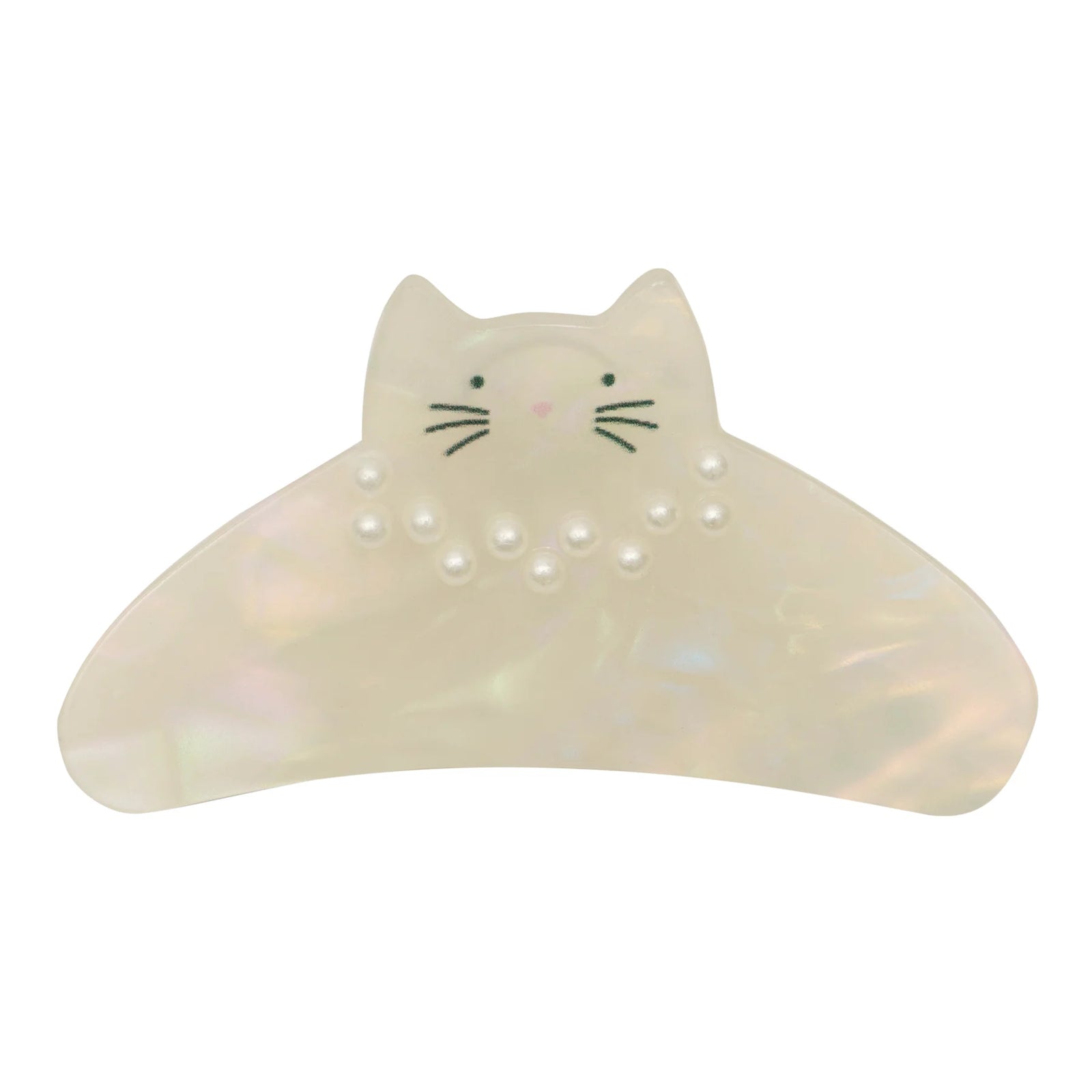 Cat-shaped hair clip on a white background