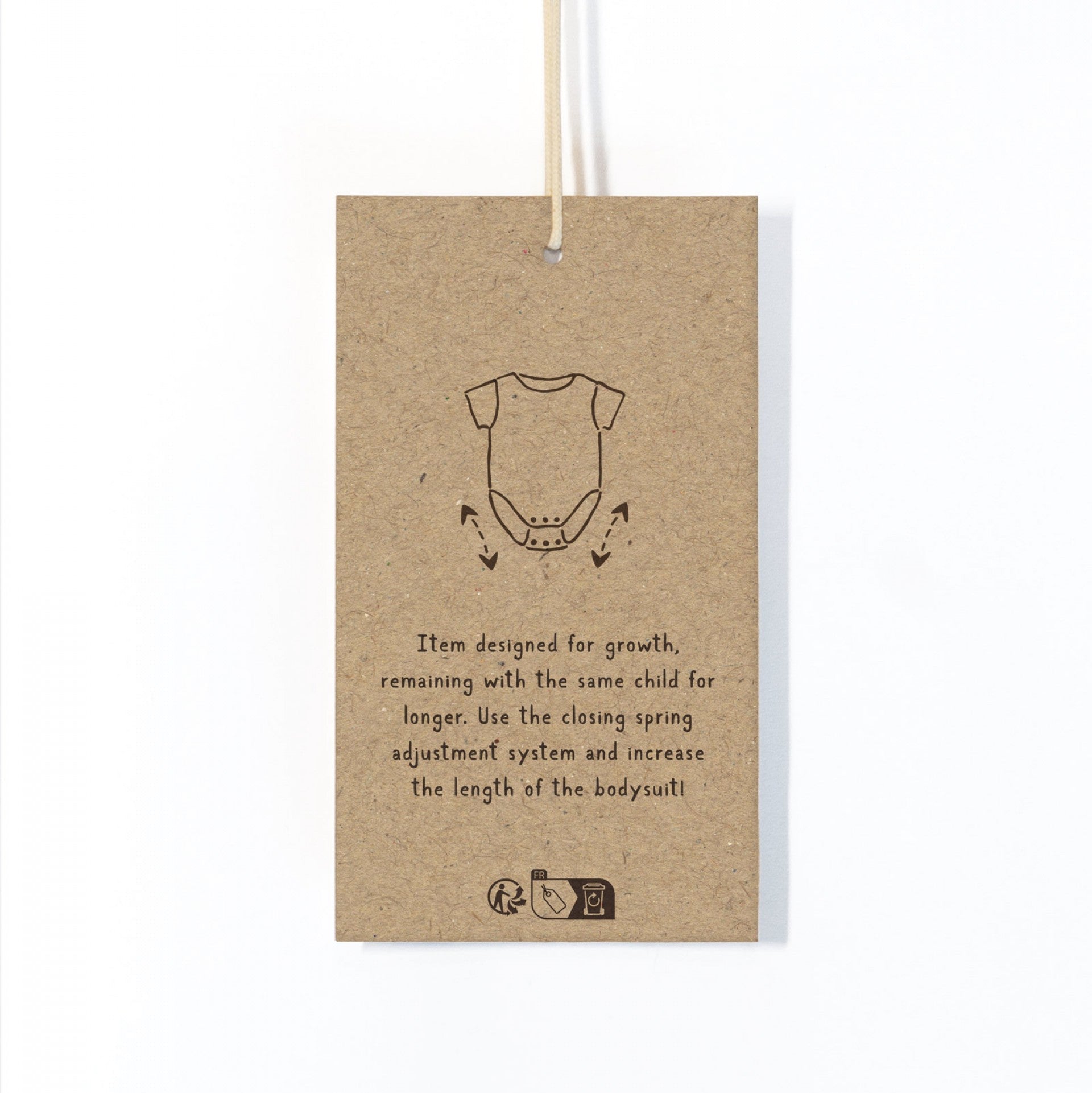 Baby bodysuit with long sleeves on a white background