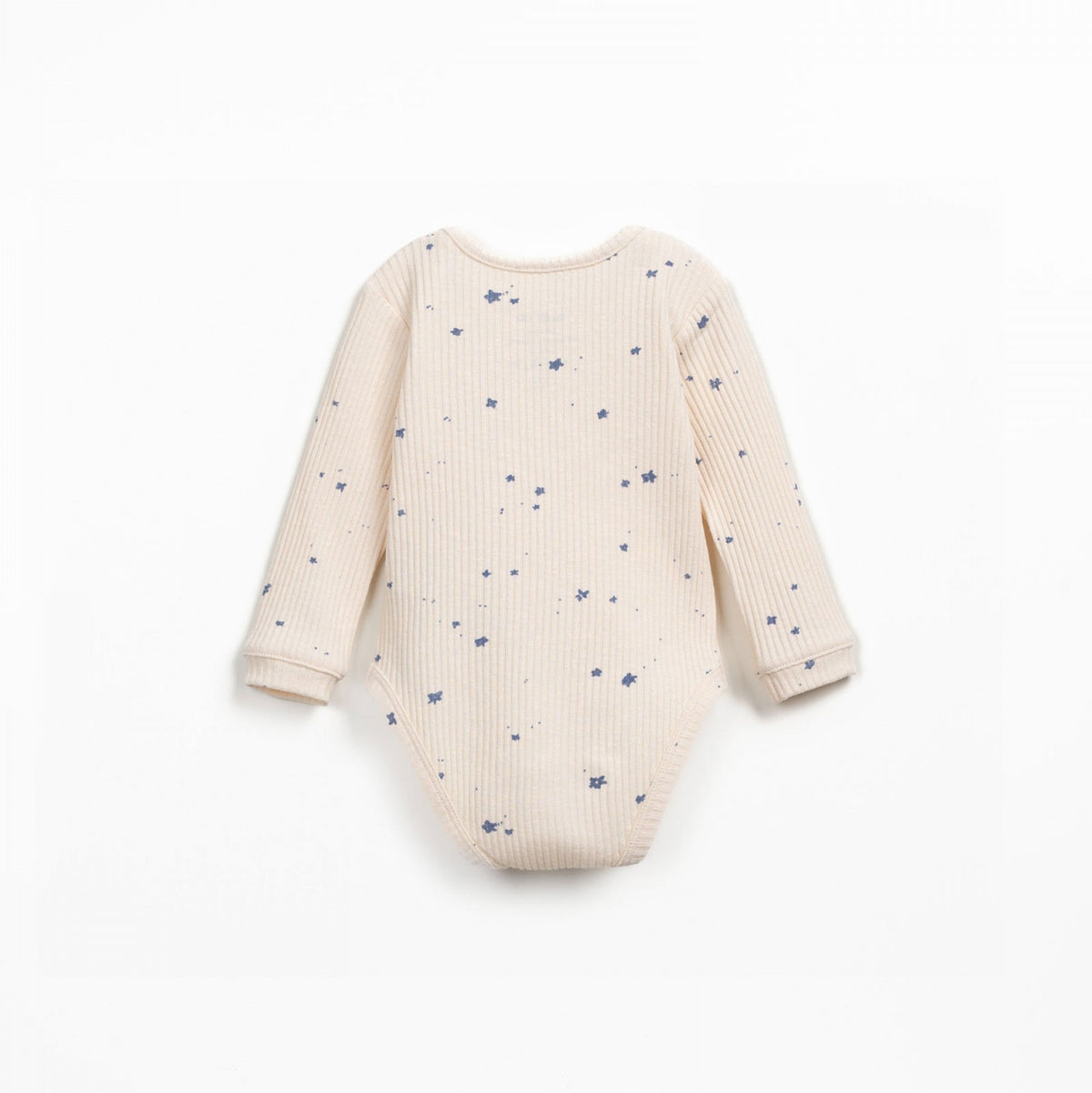 Baby onesie with blueberry pattern on a white background
