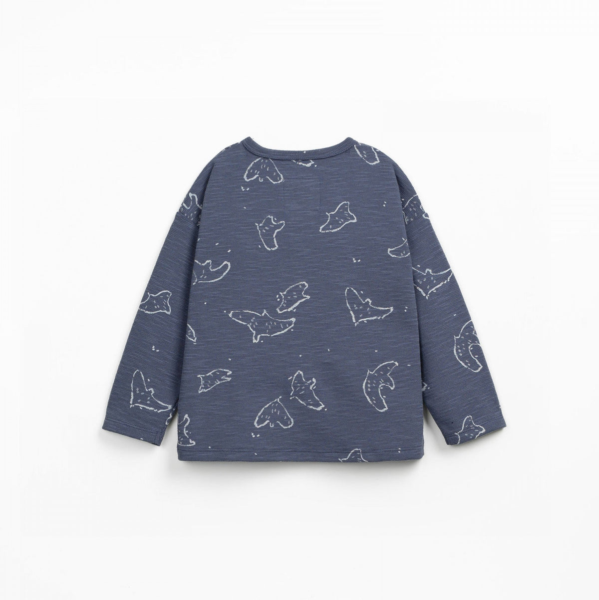 back side of long sleeve shirt with bird print