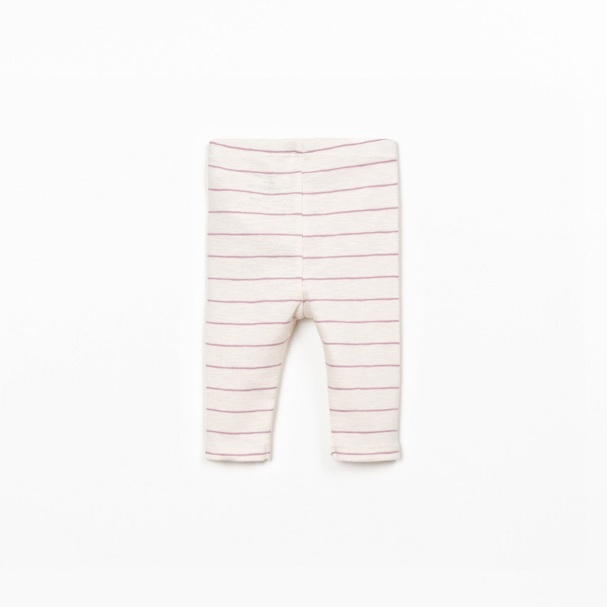 Striped baby leggings on a white background