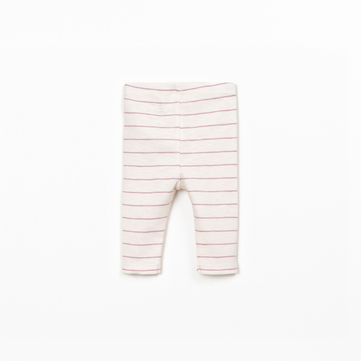 Striped baby leggings on a white background