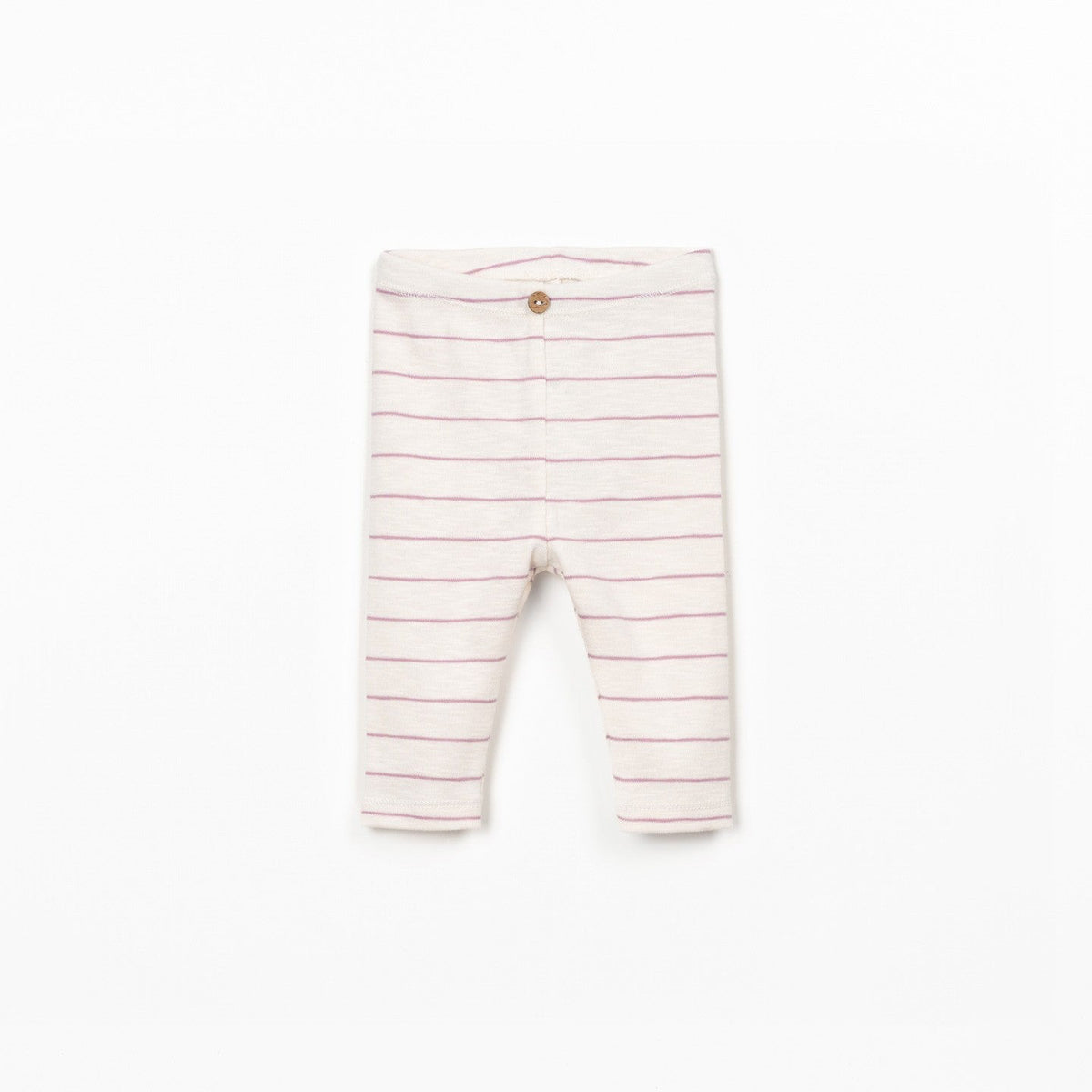 Striped baby leggings on a white background