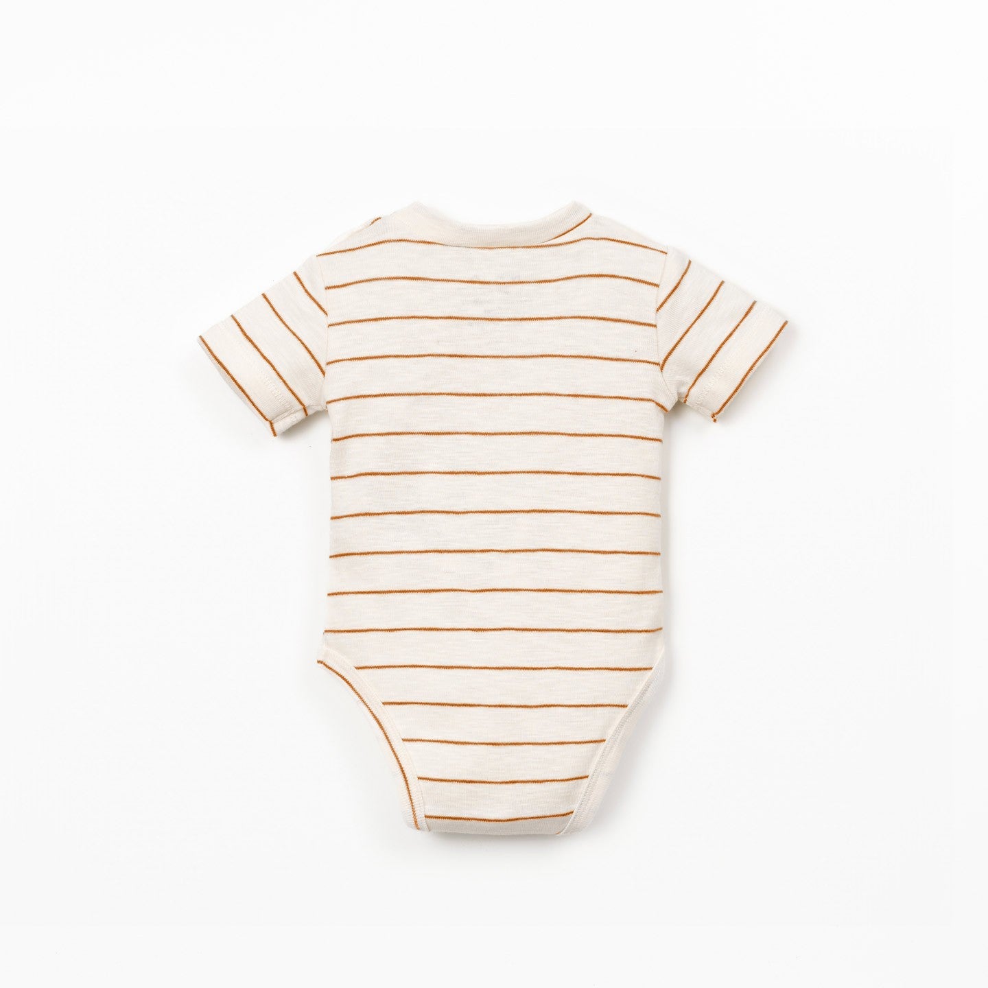 Striped baby onesie on a white background
