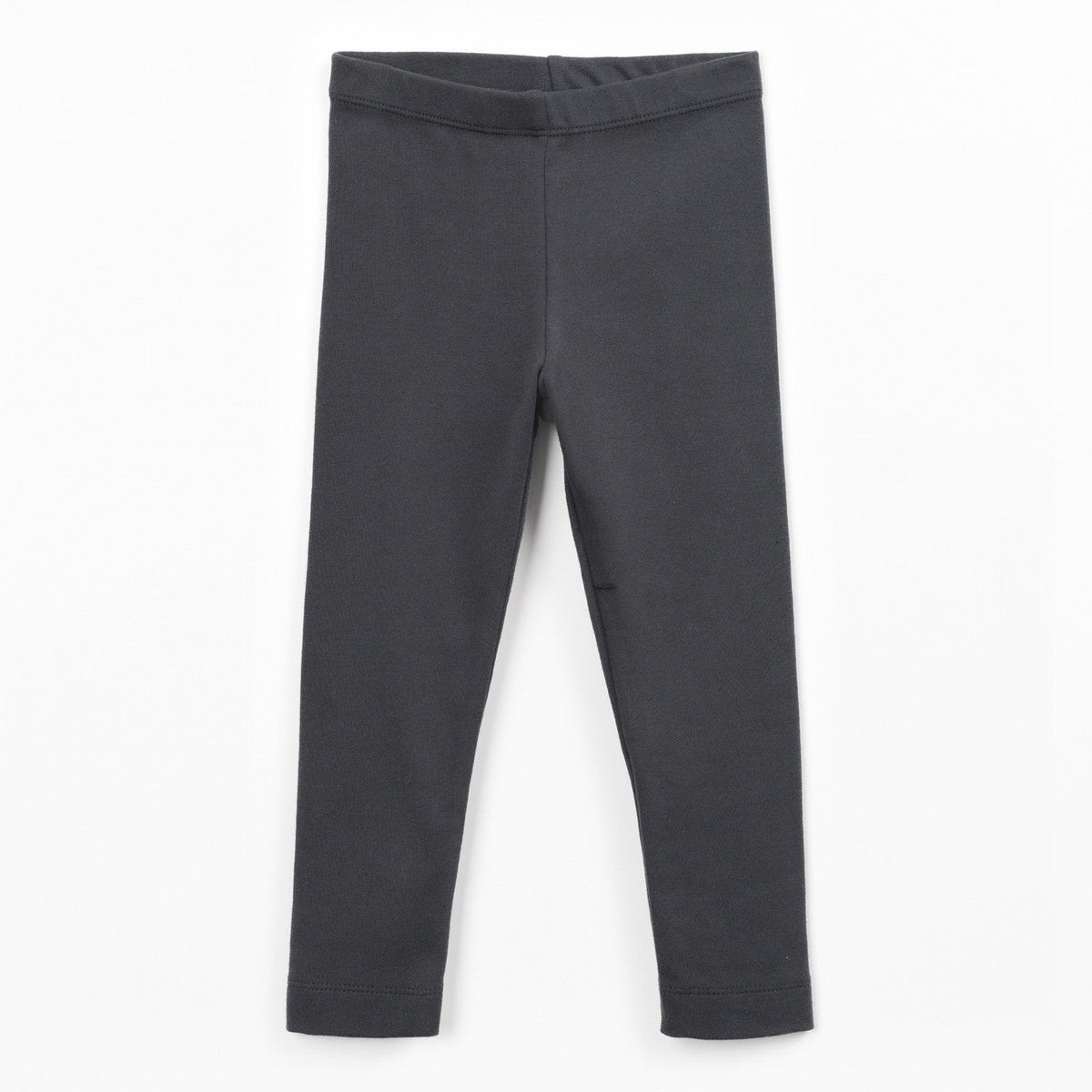 Dark gray children's leggings shown flat against a plain white background.
