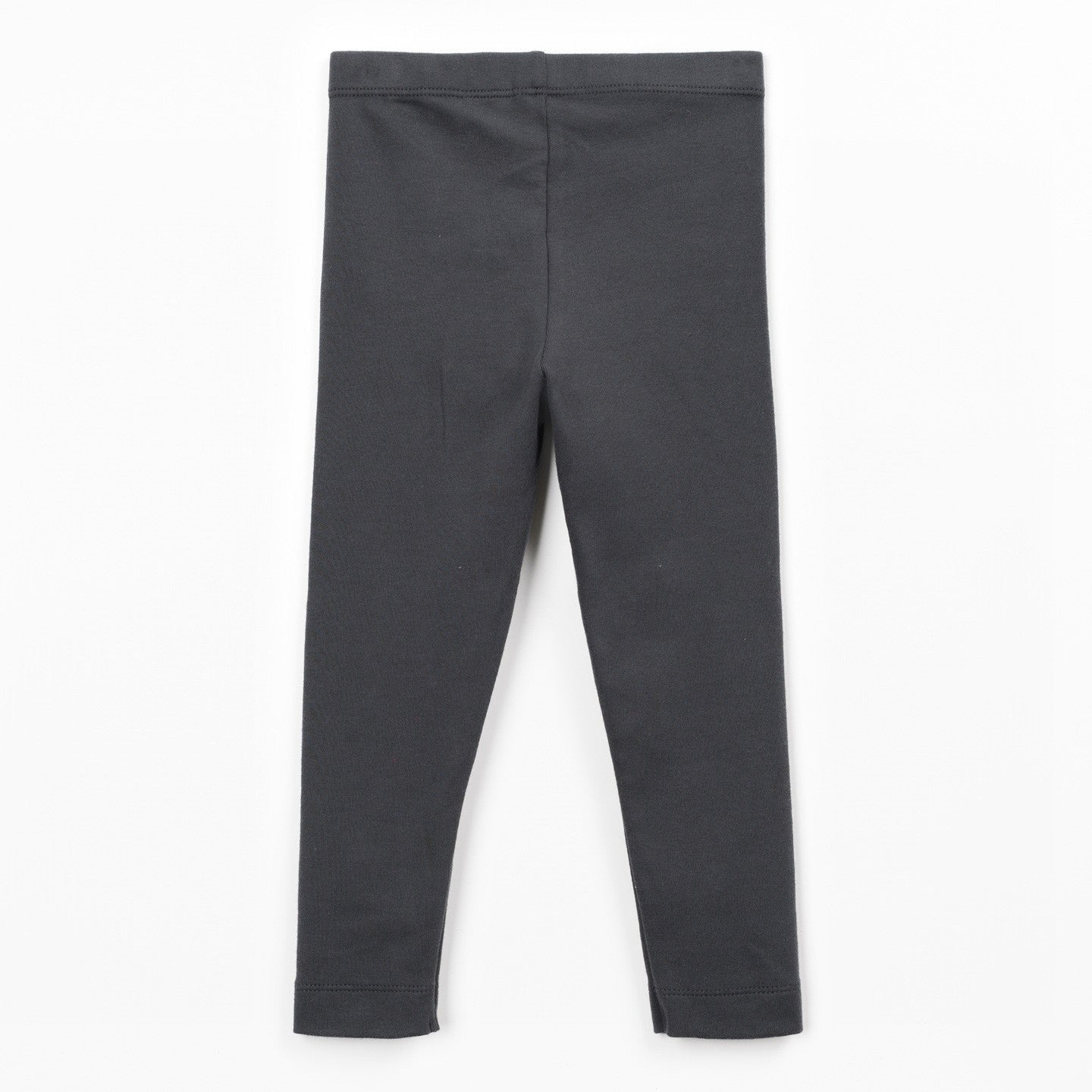 Dark gray children's leggings shown flat against a plain white background.