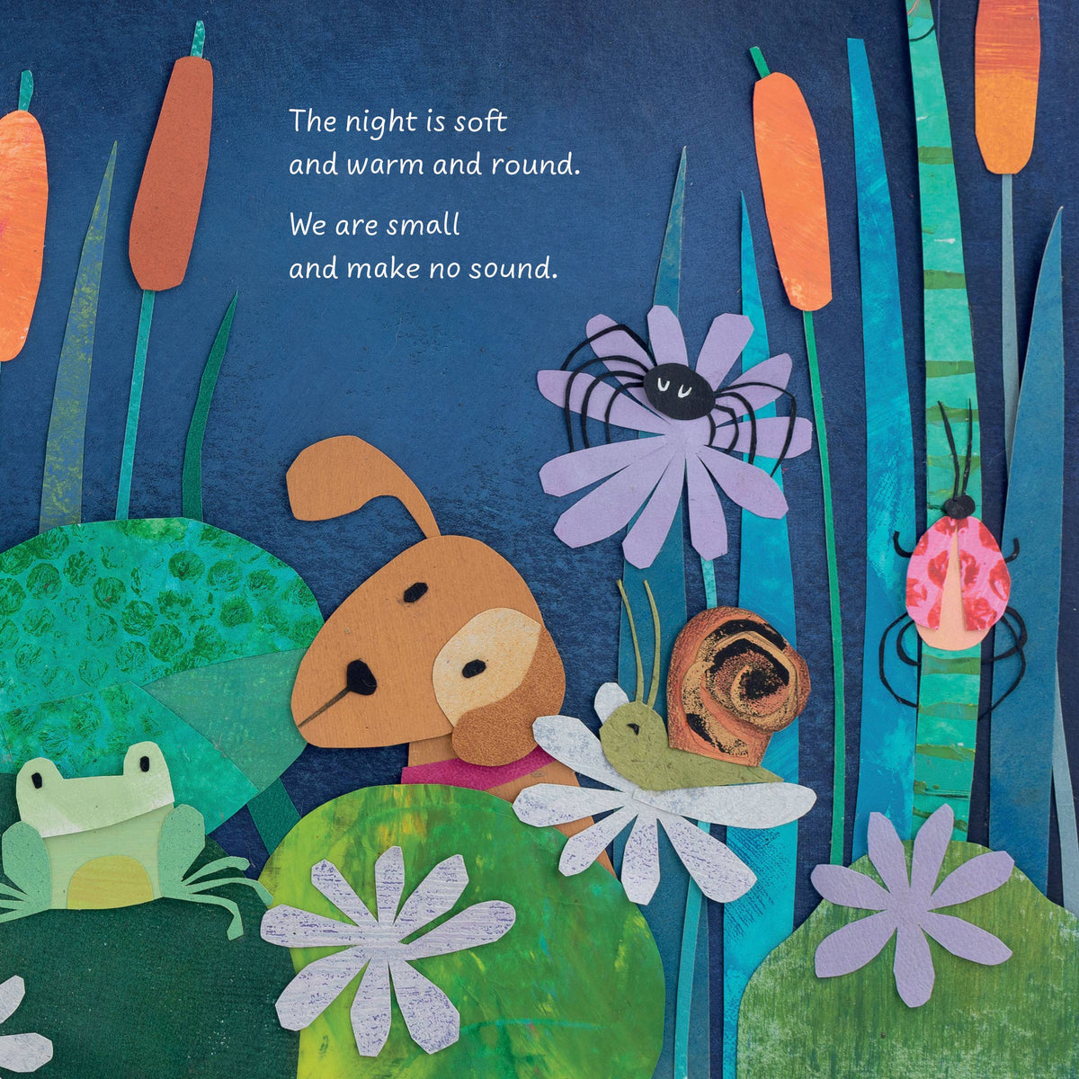 Illustrated children's book page with characters in a garden setting