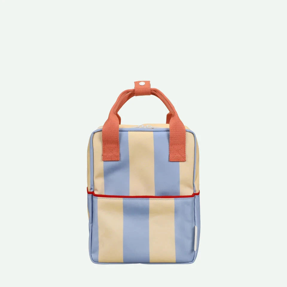 Backpack small | stripes | cloud blue + twiggy beige