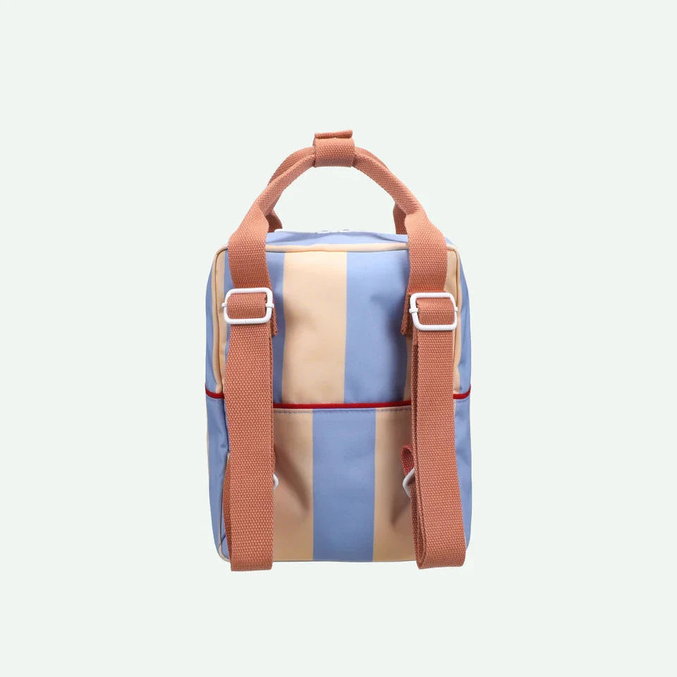 Backpack small | stripes | cloud blue + twiggy beige