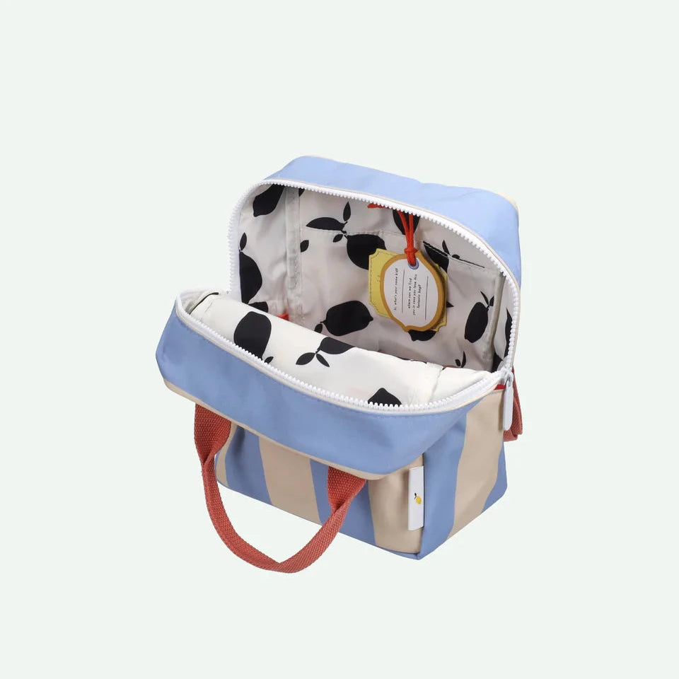 Backpack small | stripes | cloud blue + twiggy beige