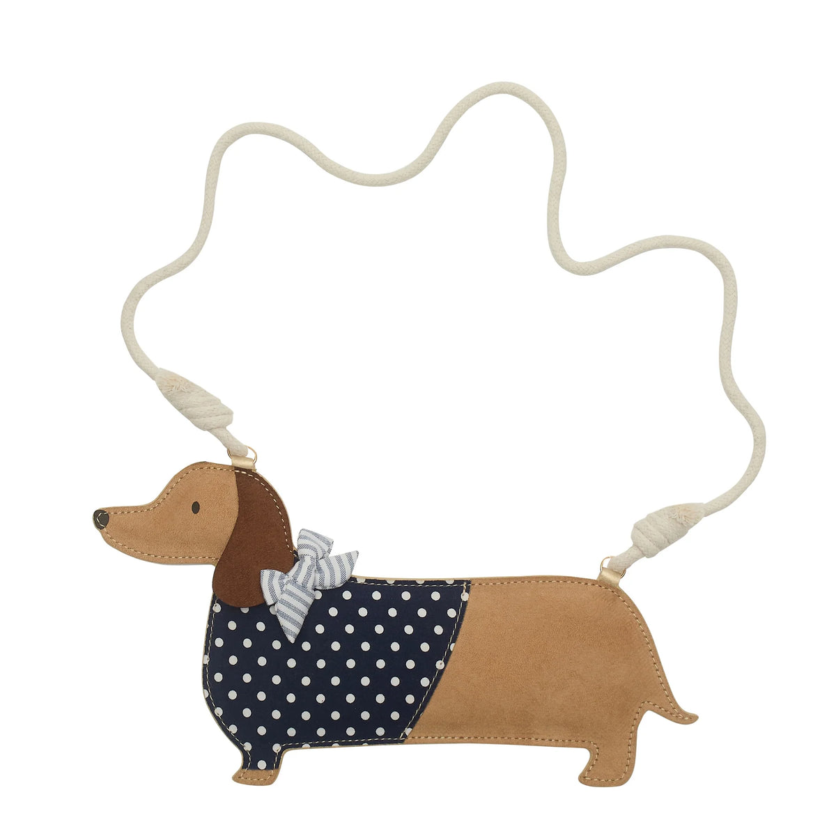 Dog-shaped bag with strap on a white background
