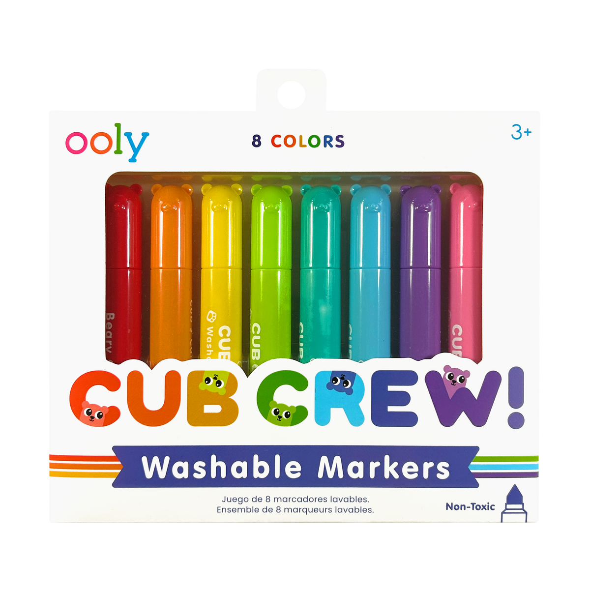 Set of 8 colorful washable markers with 'Cub Crew!' branding on a white background.