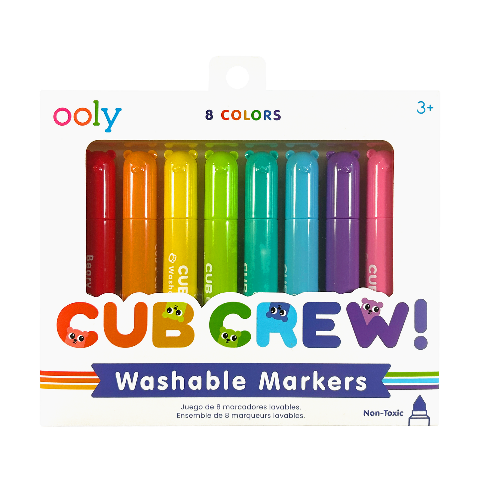Set of 8 colorful washable markers with 'Cub Crew!' branding on a white background.
