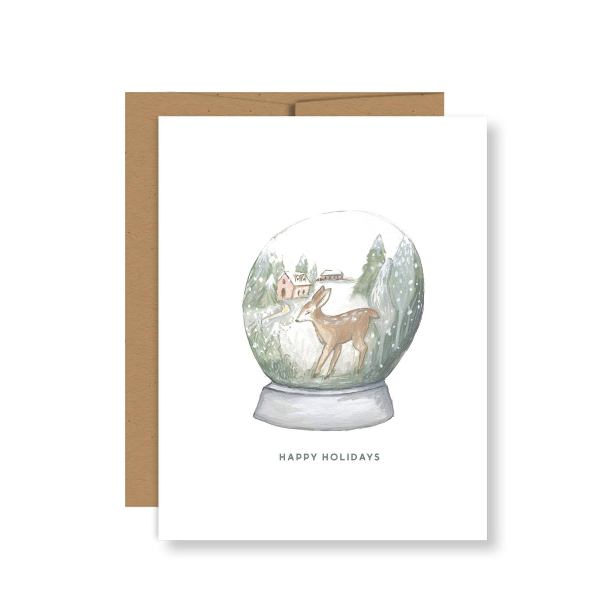 Snow Globe Happy Holidays Card