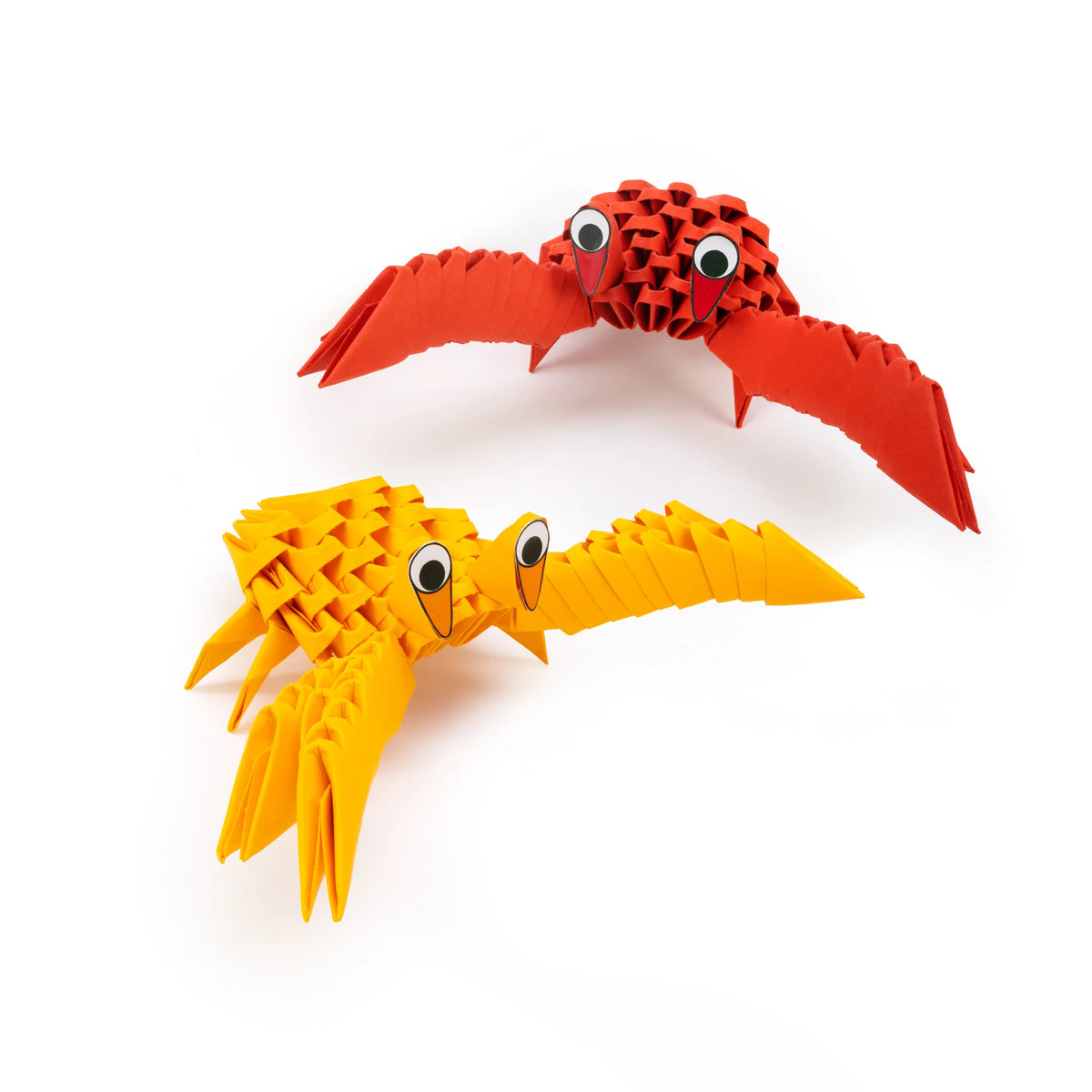 red and yellow crab in origami paper