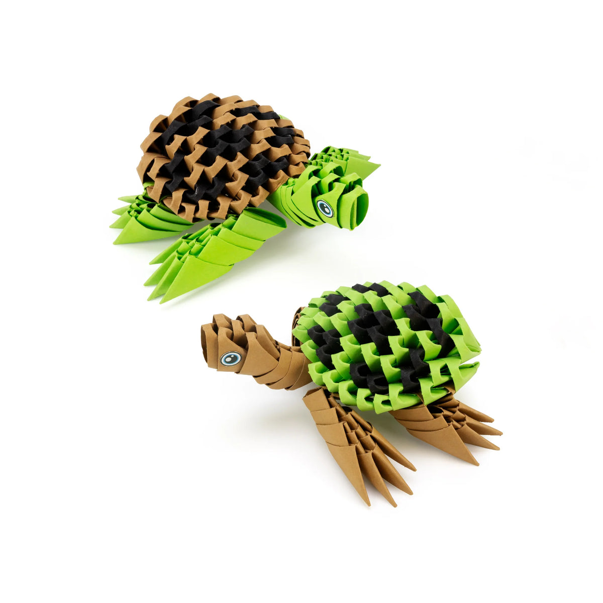 two turtles in origami paper