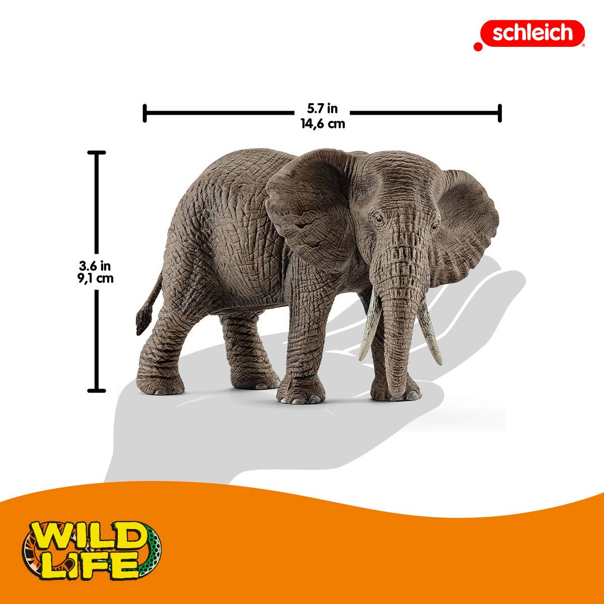 Realistic elephant figure on a white background