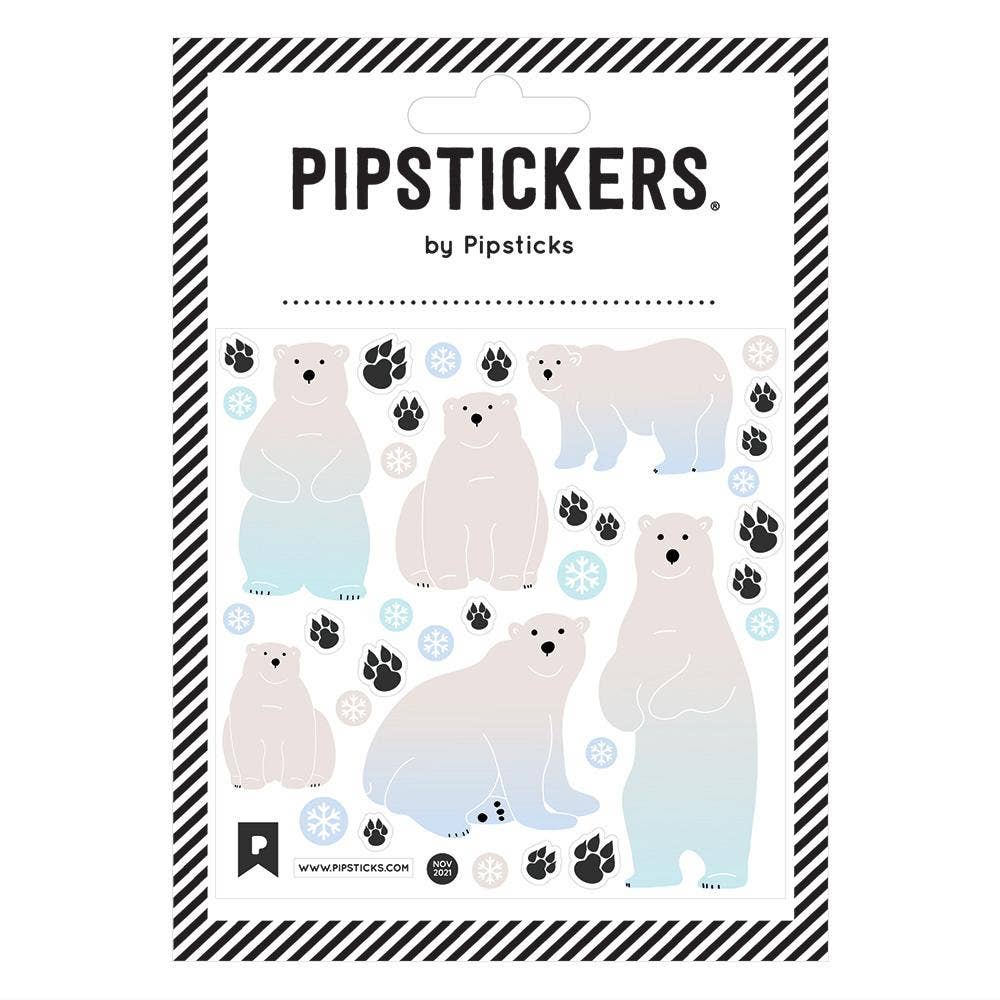 Packaging of Pipsticks stickers featuring polar bears with a gradient effect.