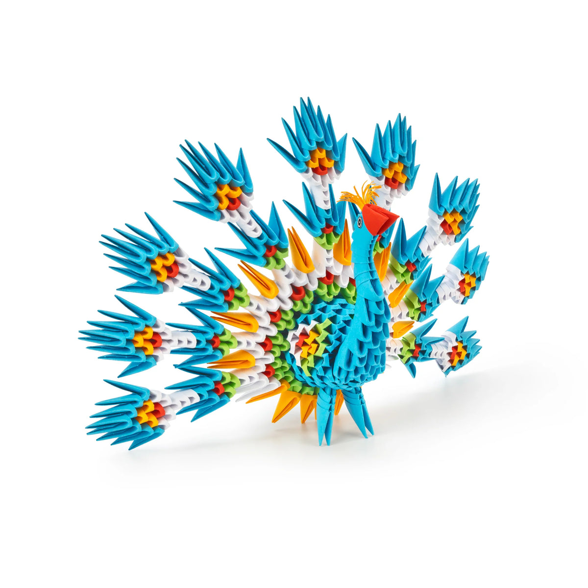 3D Peacock in origami paper