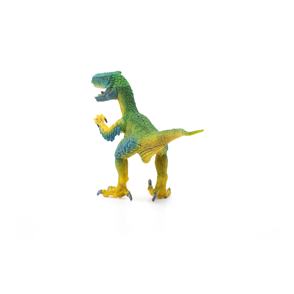 Toy dinosaur figure on a white background