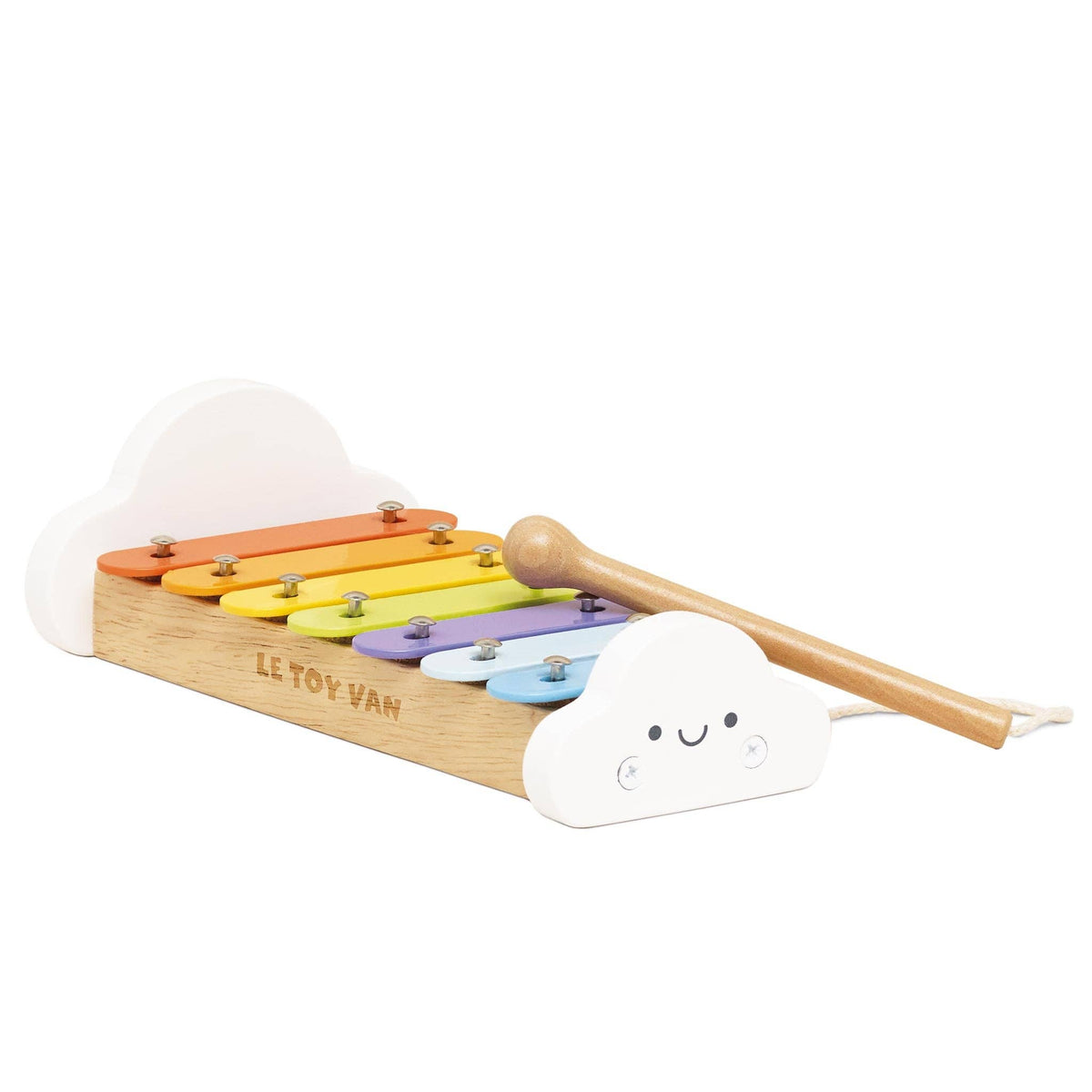 Colorful xylophone toy with a cloud-shaped mallet on a white background, featuring the Le Toy Van brand.