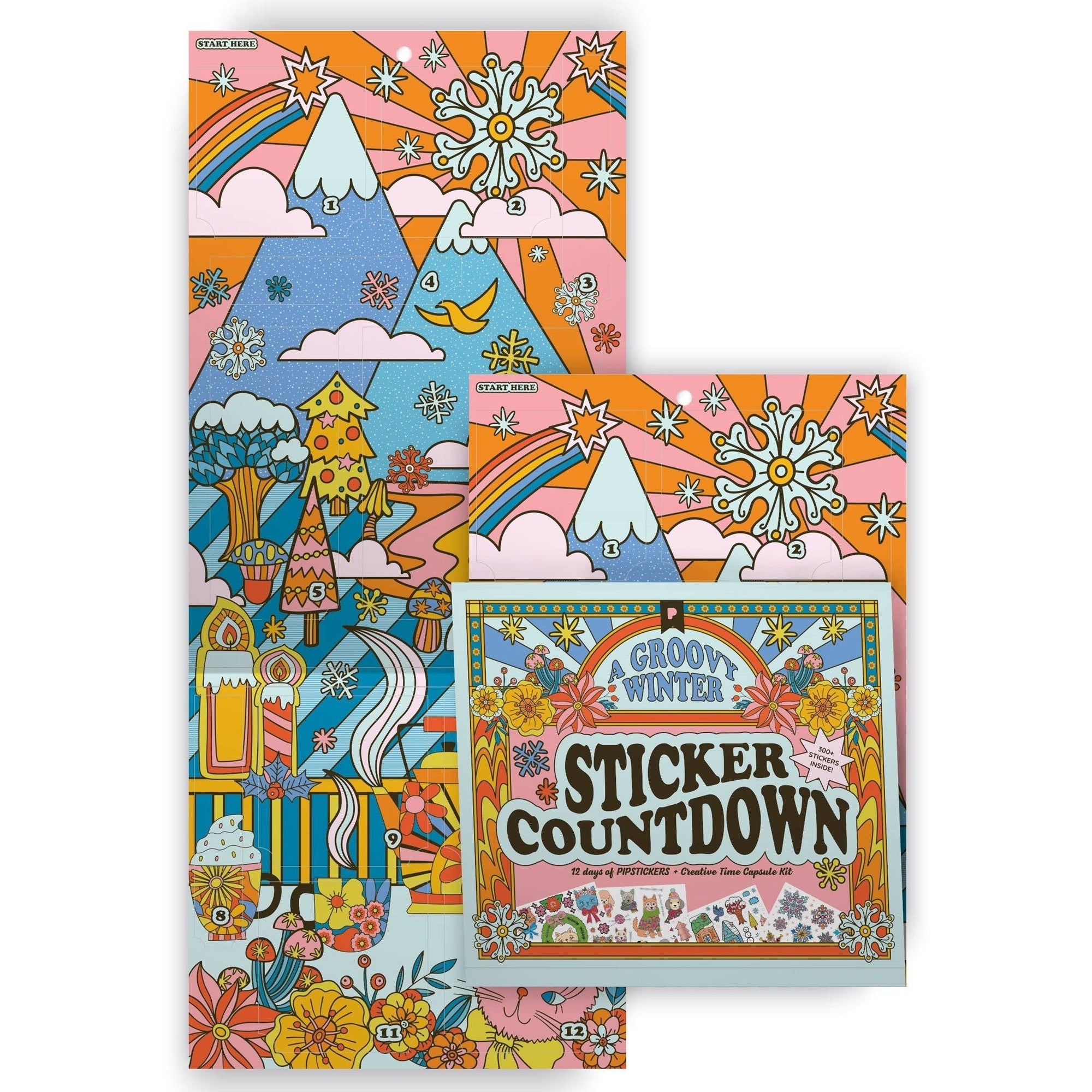 Sticker countdown kit packaging with colorful design and text on a white background