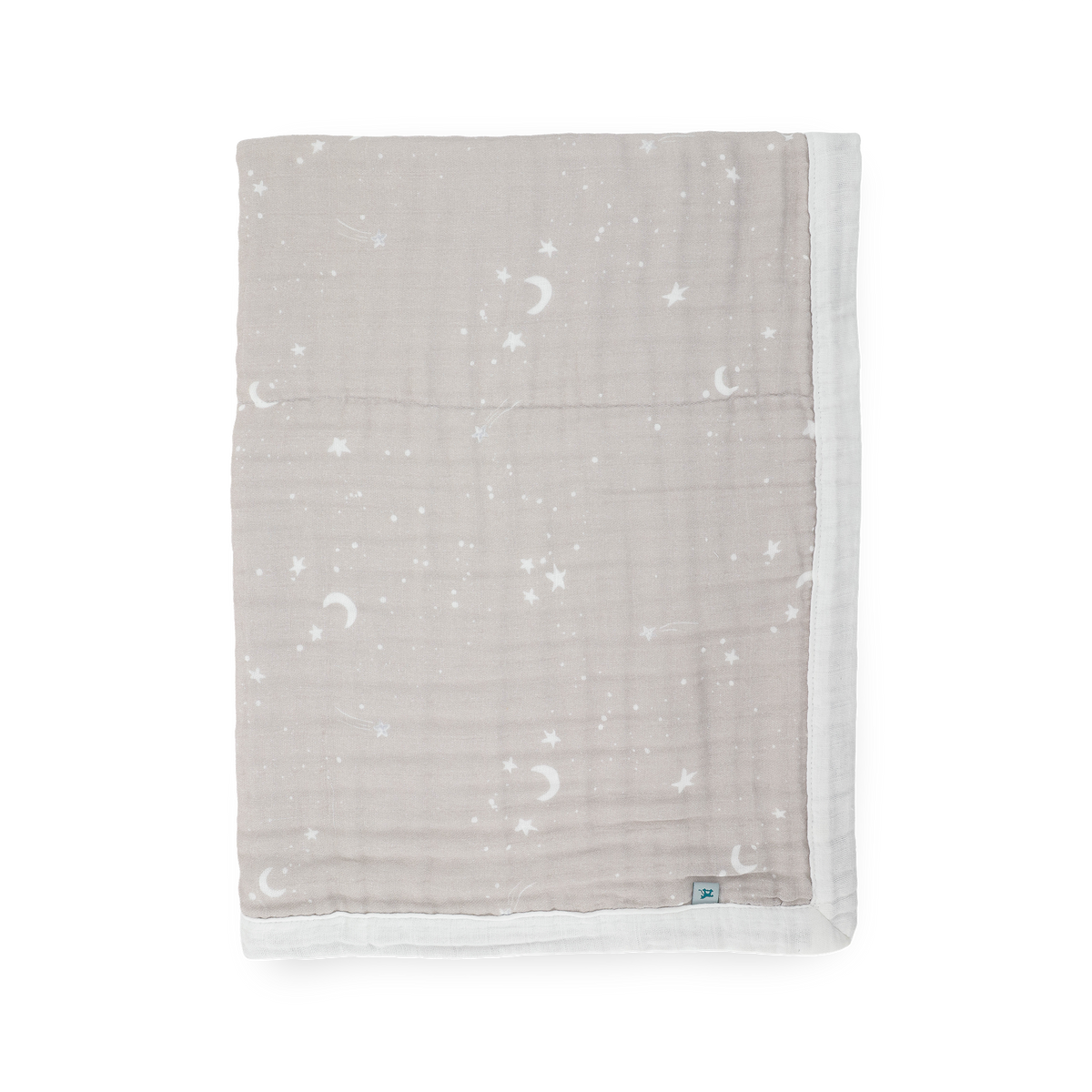 Organic Cotton Muslin Baby Quilt - Moon Dust