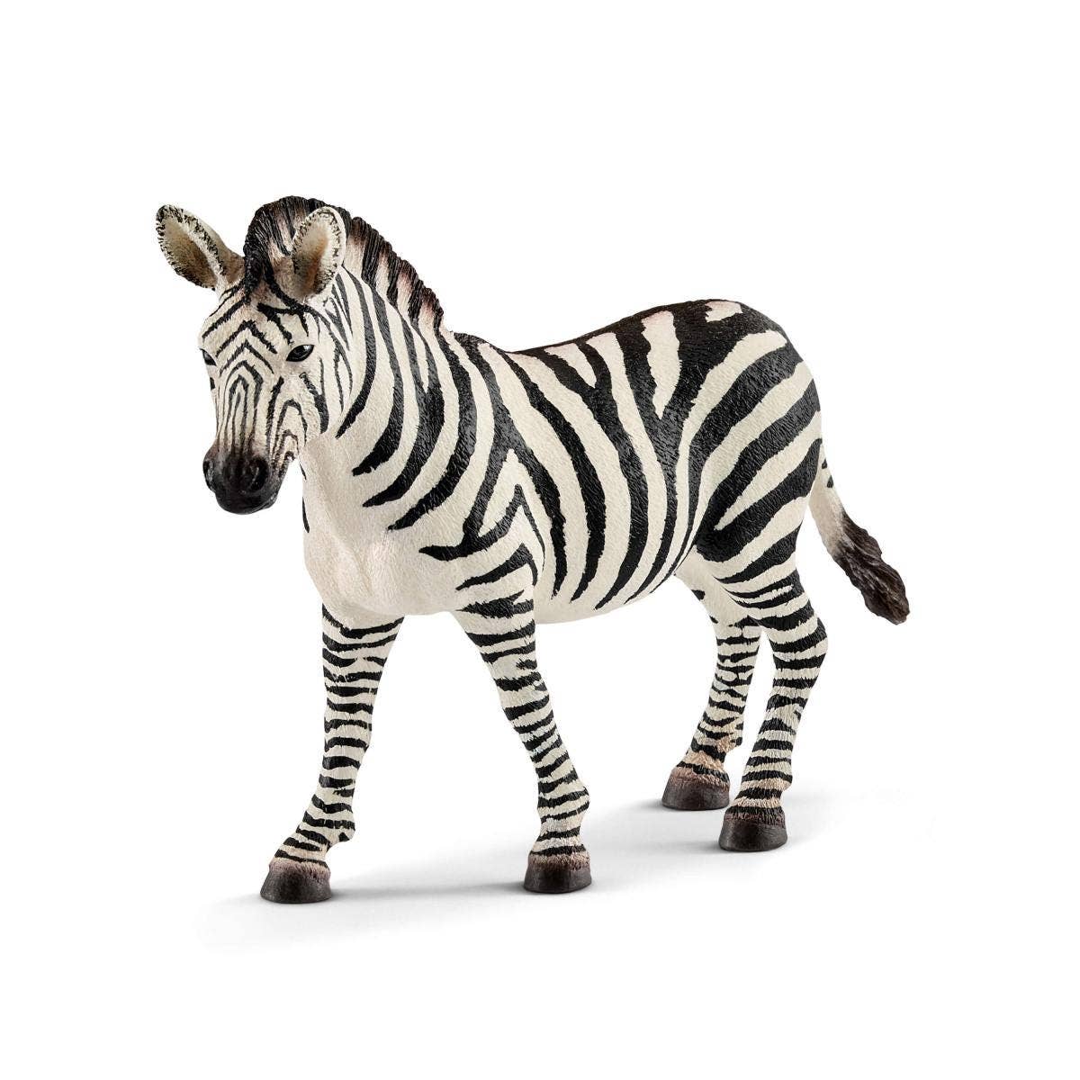 Zebra figurine on a white background
