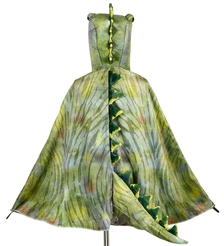 Back view of green T-rex costume