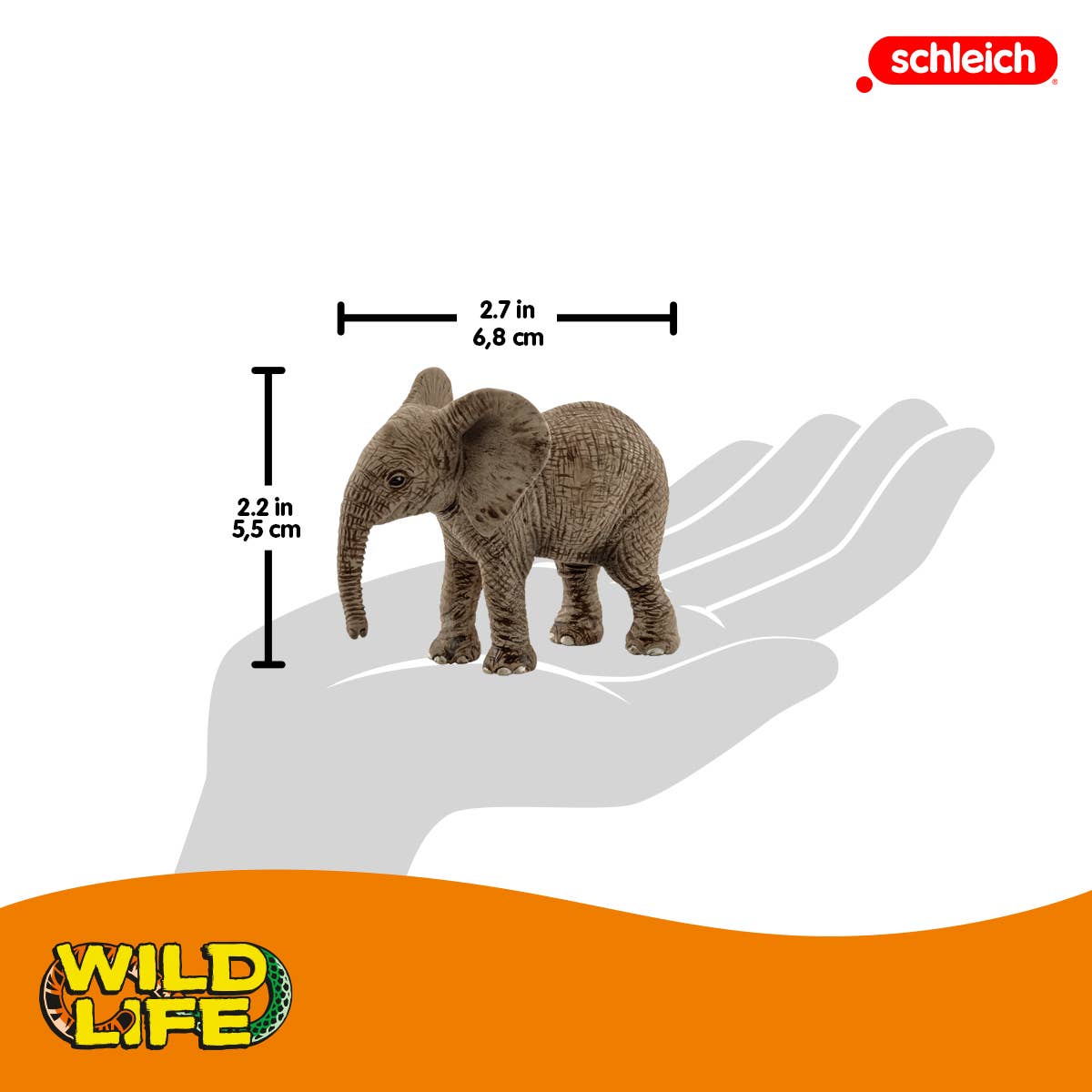 Toy elephant figure on a white background