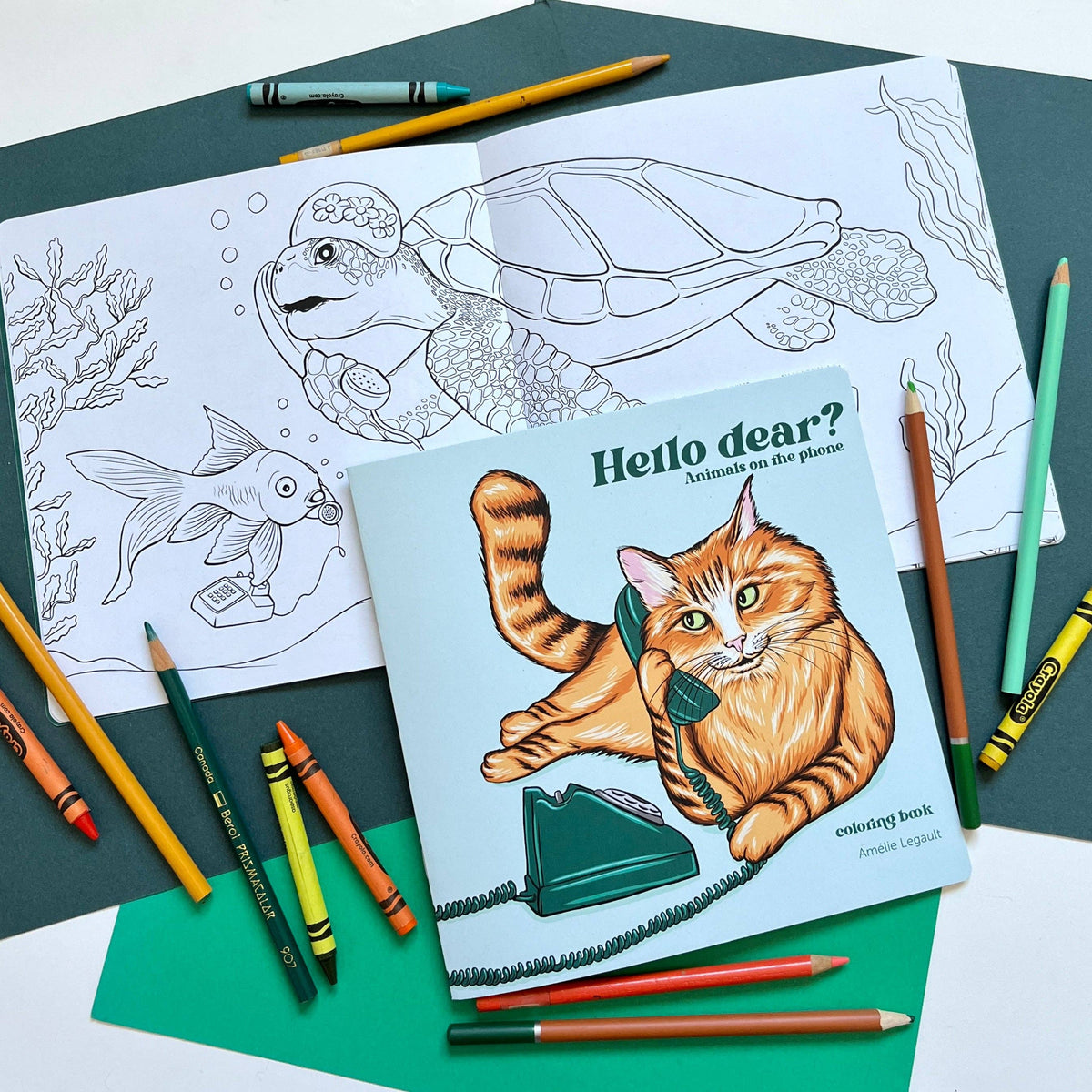 Animals on the Phone Coloring Book