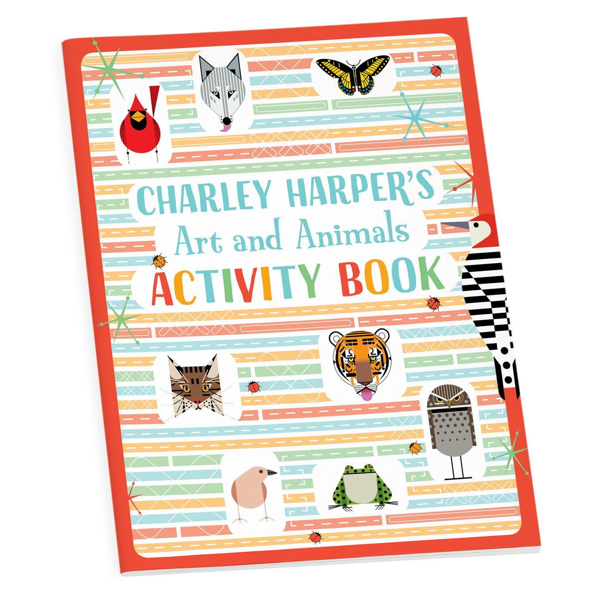 Activity book cover with animal illustrations and Charley Harper's name on a white background