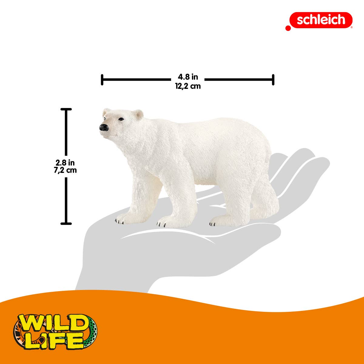 White polar bear figurine on a white background