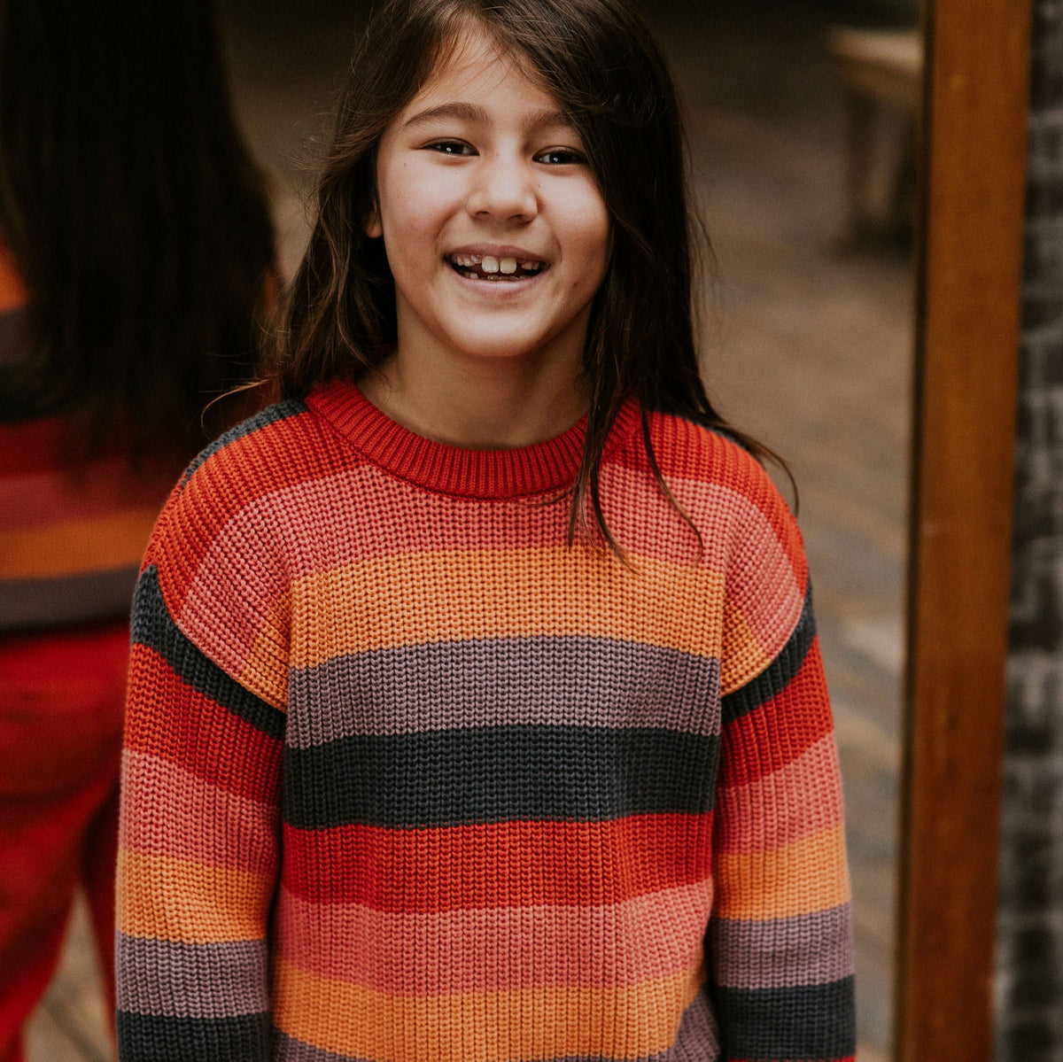 Knitted Stripe Sweater Rainbow