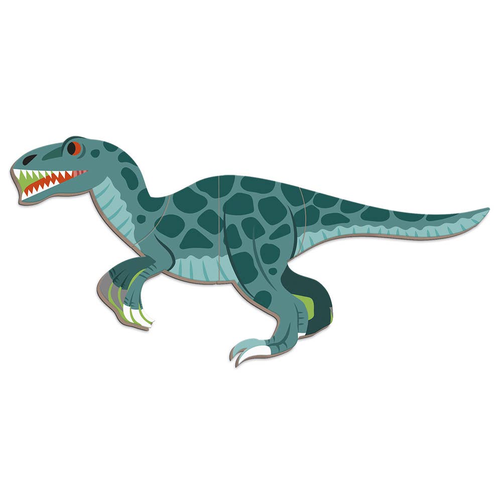 Dinosaur  shaped puzzle on a white background