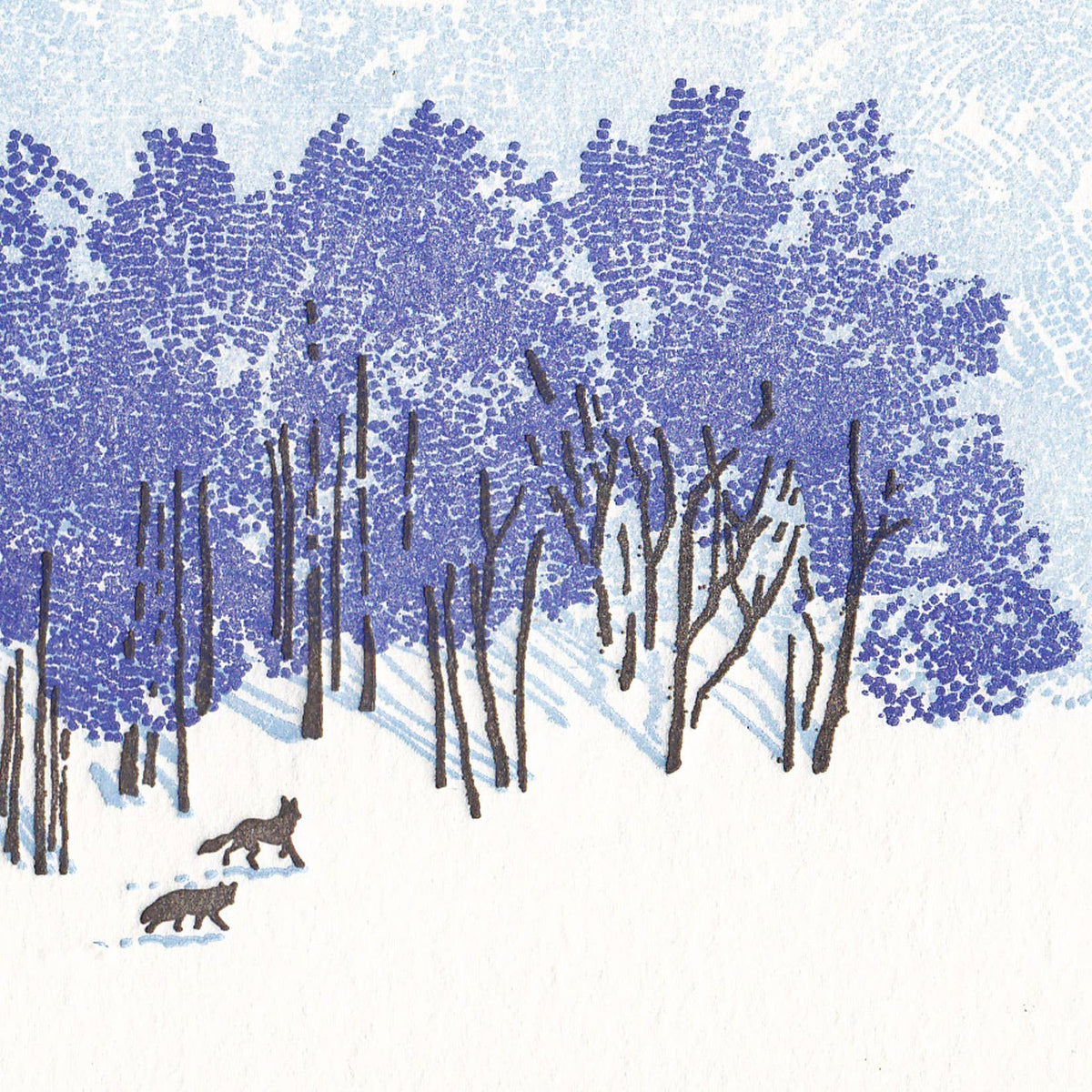 Winter scene with s trees and animals in a forest  landscape