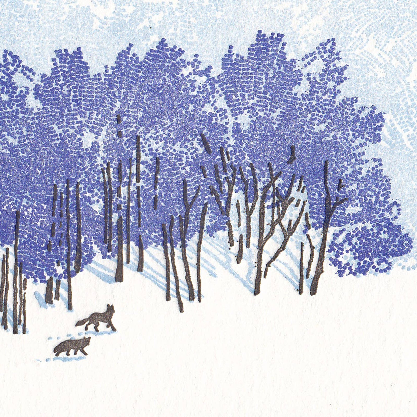 Card with forest scene 'a new adventure awaits' text