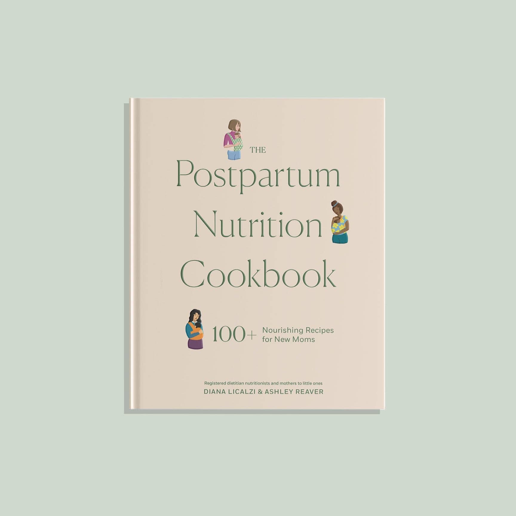 Postpartum Nutrition Cookbook on a light gray background