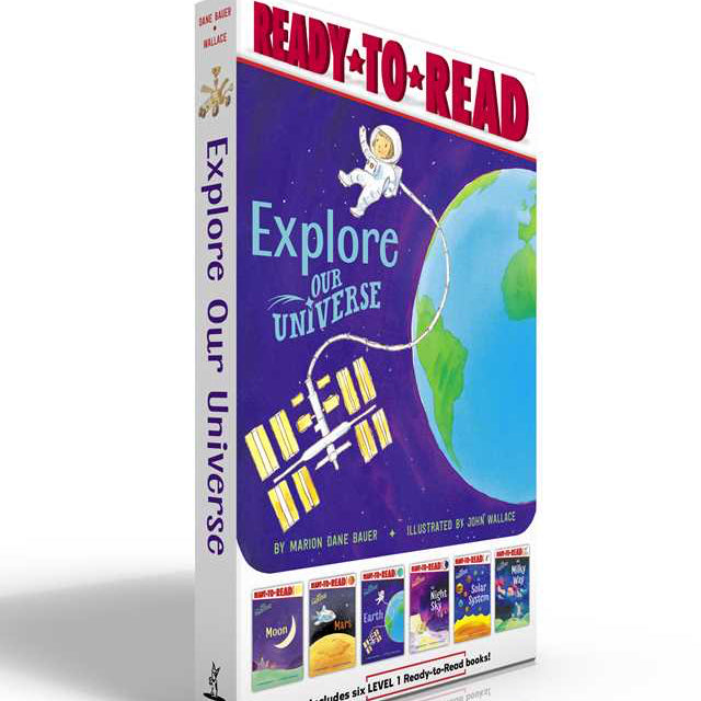 Book set titled 'Explore Our Universe' with a space-themed cover on a white background