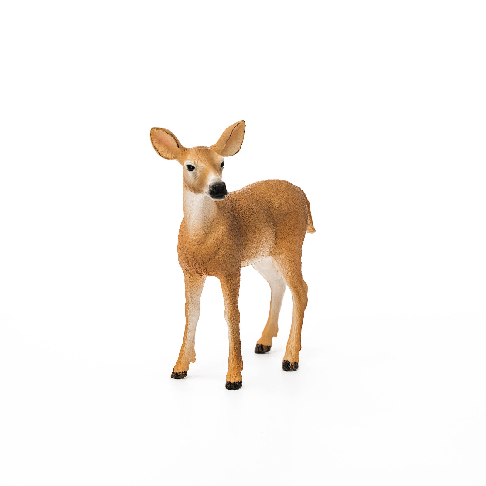 Deer figurine on a white background