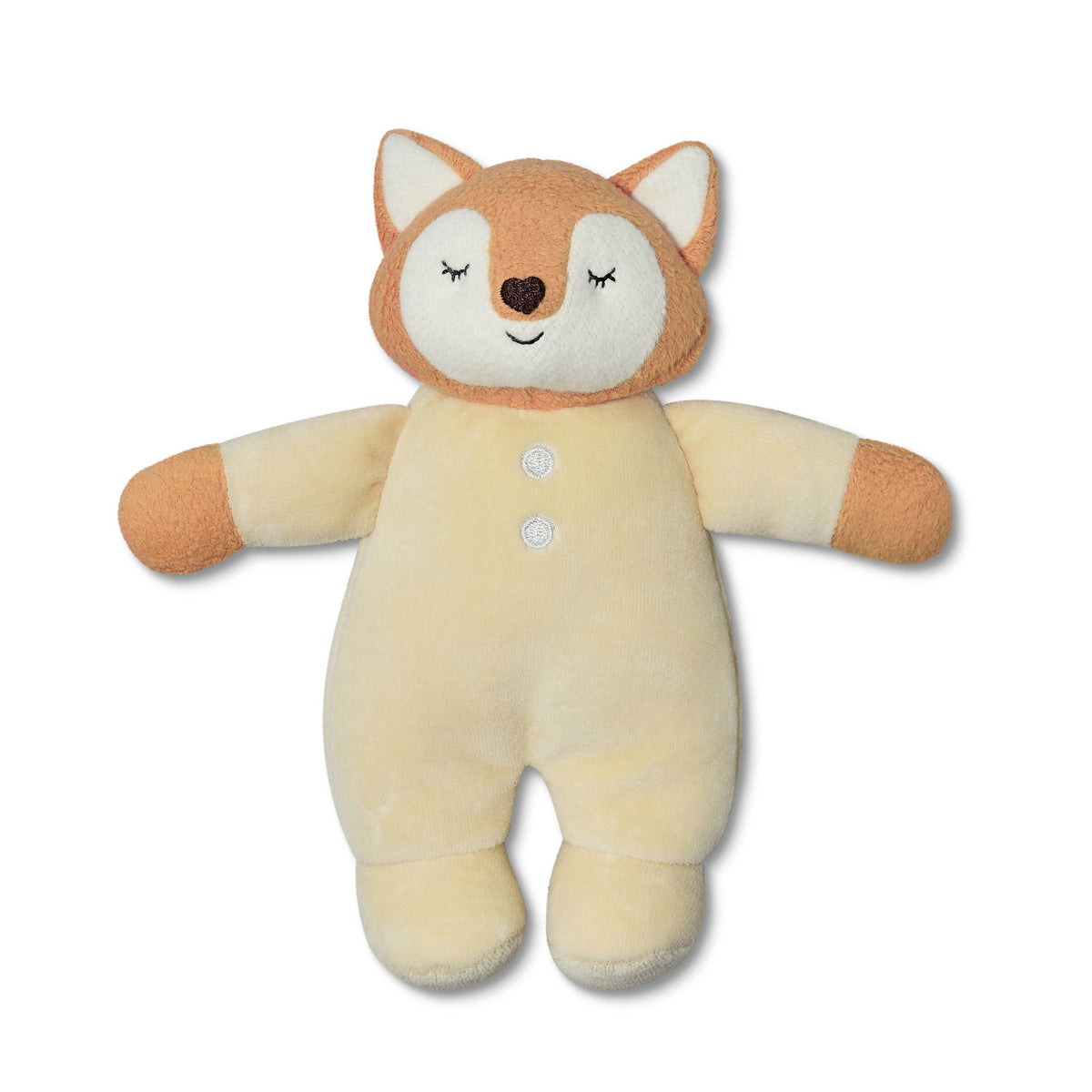 Plush toy fox with a white background