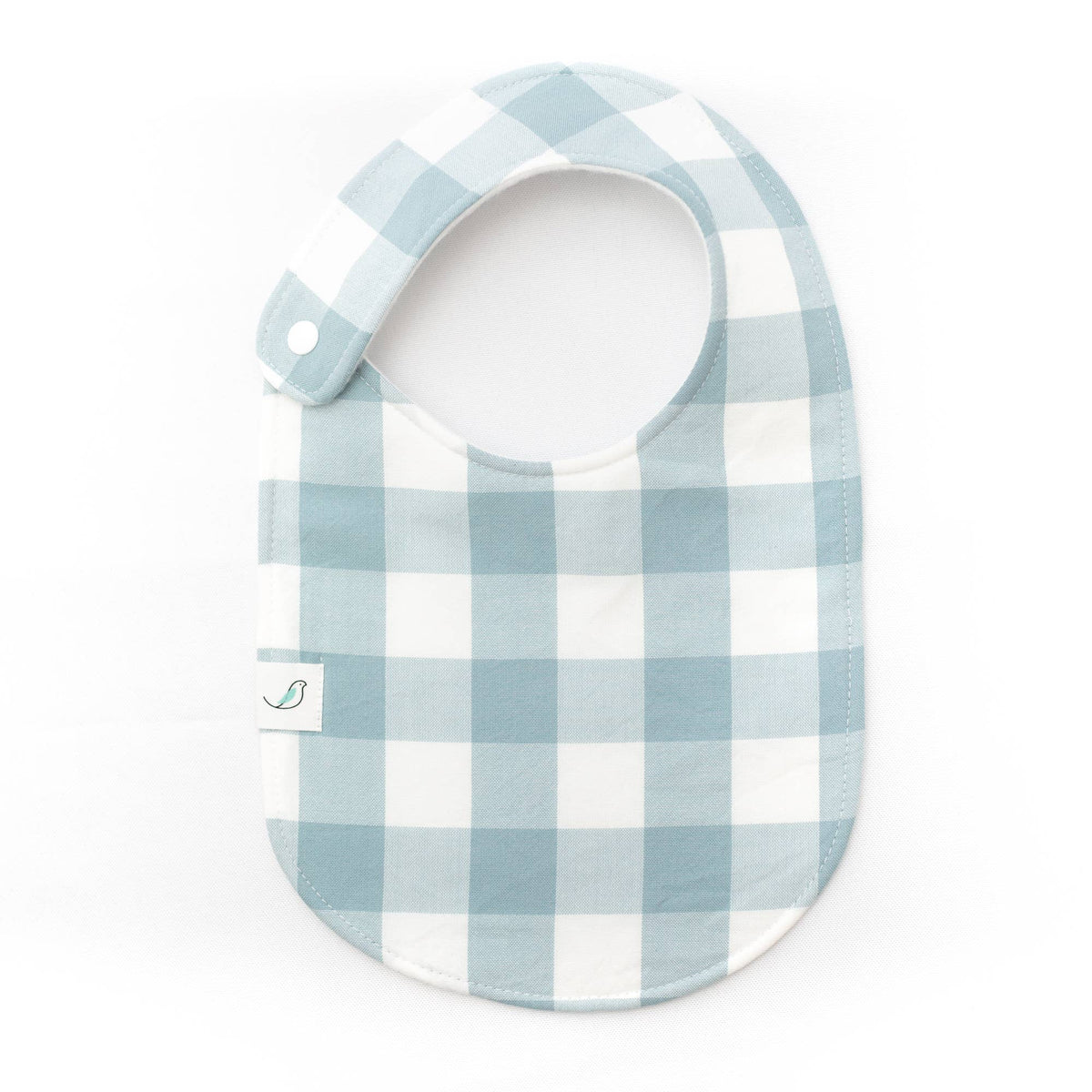 Charlie Snap Bib - Light Blue Gingham